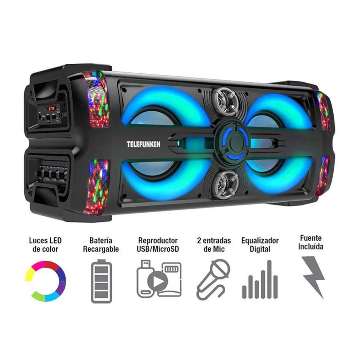 Parlante Telefunken NEON 25 bluetooth/recargable