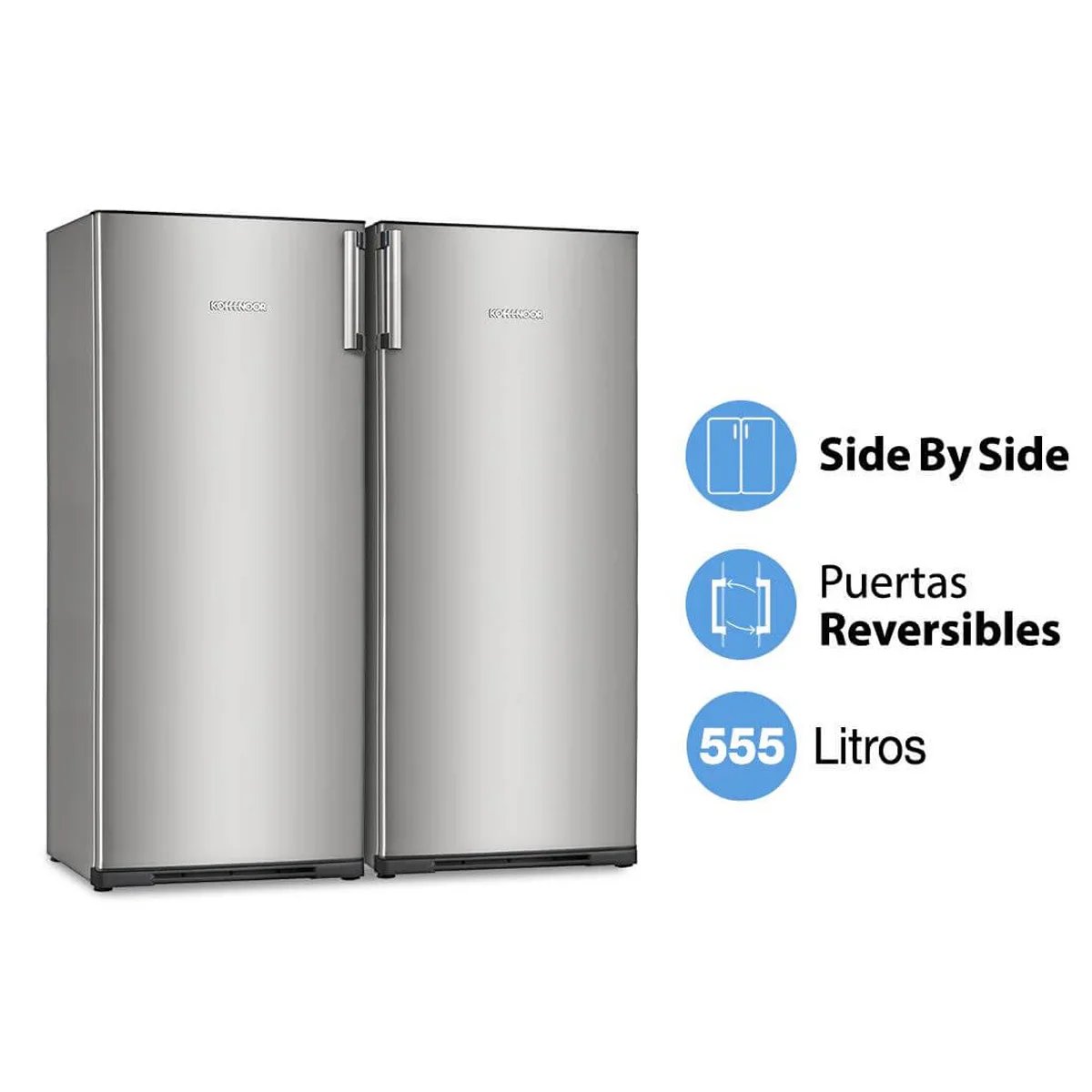 Heladera Side By Side 555 Lts. Color Acero KSA-3290/7 + GSA-2694/7