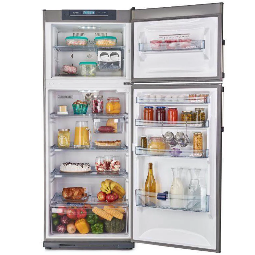 Heladera NO FROST DuoCooling con Freezer Arriba 413 Lts. Color Acero KHDA41D/8