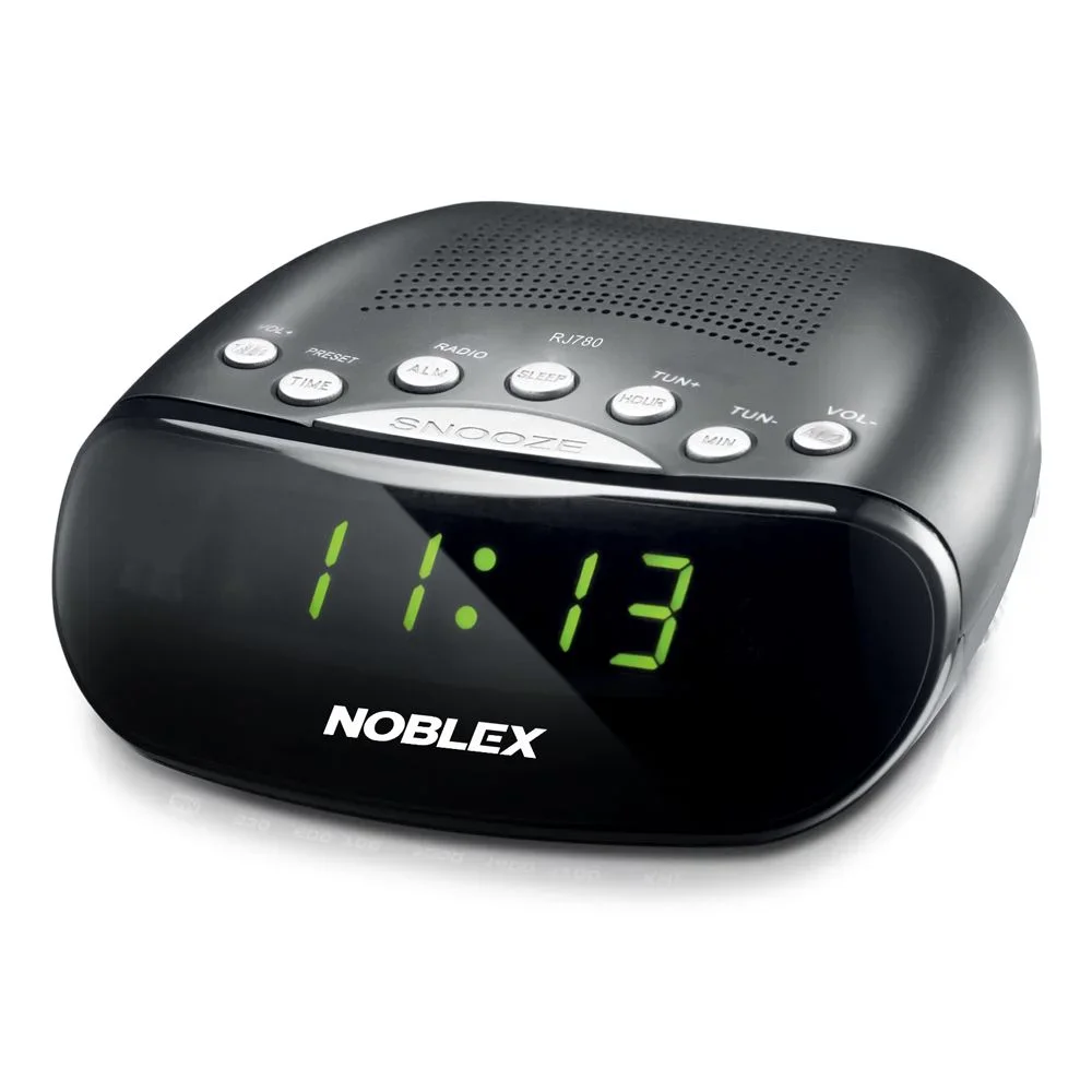 Radio Reloj Noblex RJ-780 AM/FM Visor grande, doble alarma