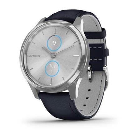 Smartwatch Garmin Vivomove Luxe Plateado Malla Azul