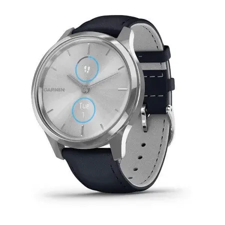 Smartwatch Garmin Vivomove Luxe Plateado Malla Azul
