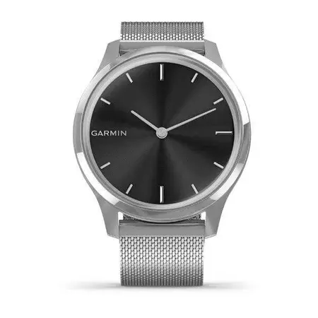 Smartwatch Garmin Vivomove Luxe Acero inox. Malla Plateada